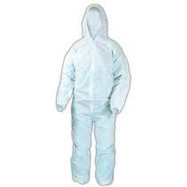 Keystone Safety SMS Coverall, Elastic Wrists & Ankles, Attached Hood, Zipper Front, White, 3XL, 25/Case CVLSMSREG-HE-3XL